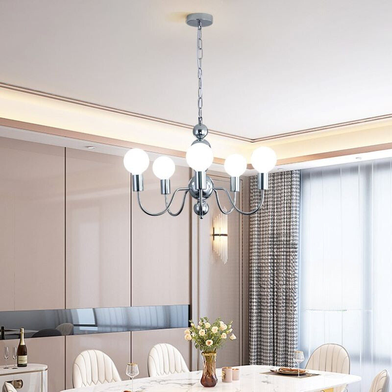 Valentina Lustre Médiéval LED Sphérique Noir Métal Salon