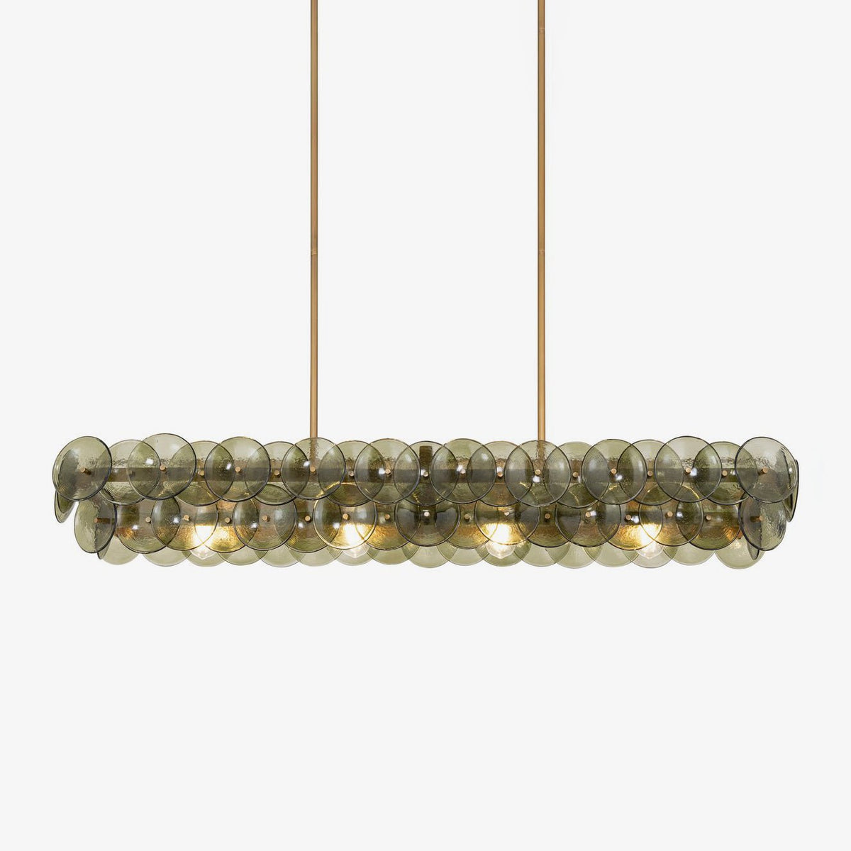 Finniana Lustre Linéaire en Verre Pressé Ambre Moderne