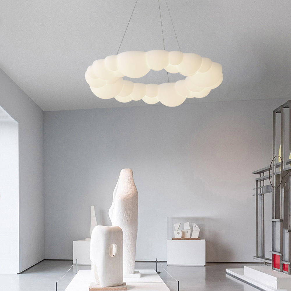 Arisha Plafonnier/Suspension Petale Moderne, Metal/Acrylique, Blanc, Salon