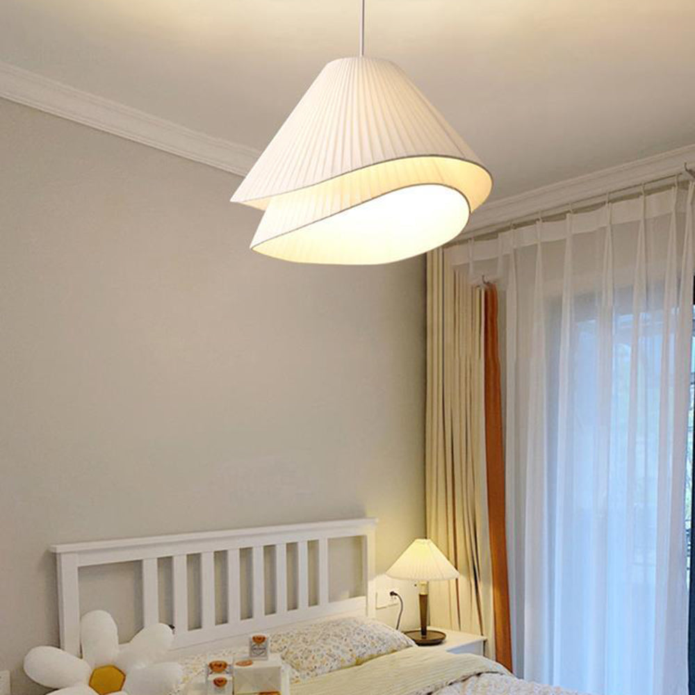 Ritta Suspension Nuage Moderne, Metal/Tissu, Blanc, Chambre à Coucher