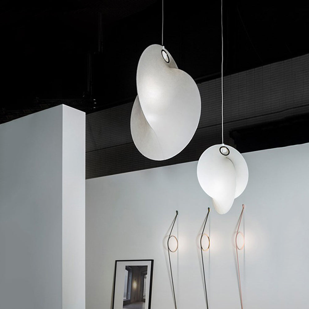 Ritta Suspension Boule Moderne, Métal/Soie, Blanc, Salon/Chambre à Coucher