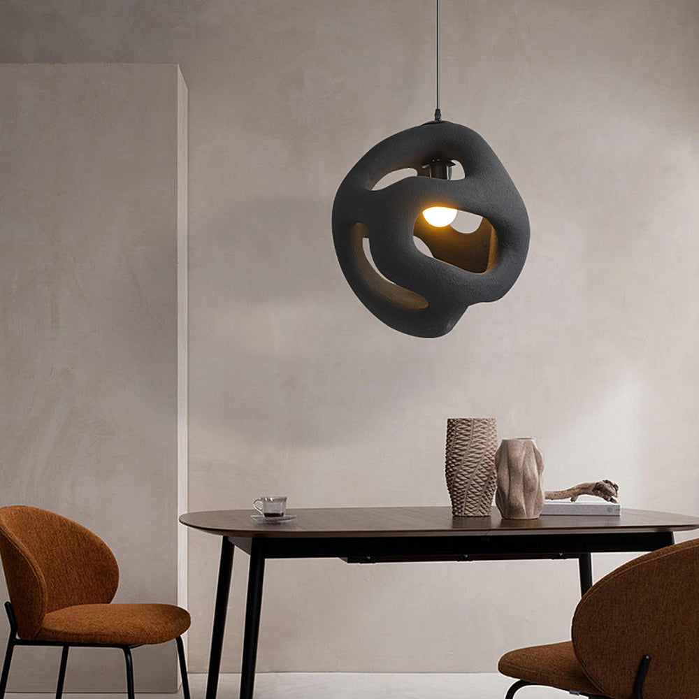 Avi Suspension Globe Moderne, Métal/Résine, Blanc/Noir, Bar/Salle de Séjour