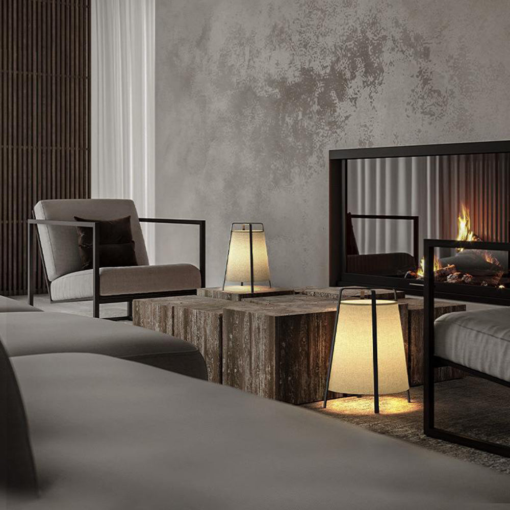 Ritta Lampadaire Dôme Nordique, Métal/Tissu, Beige, Chambre à Coucher
