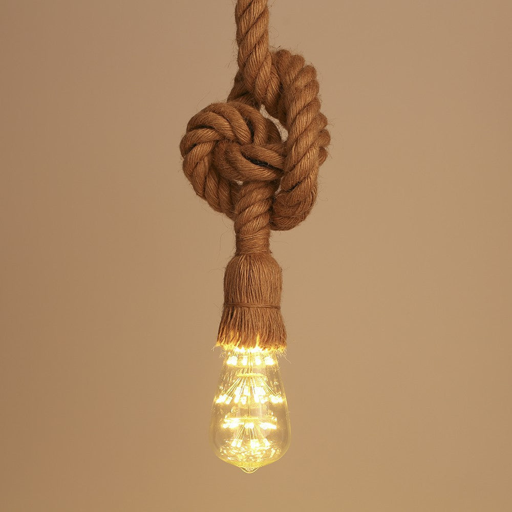 Silva Rétro Industrie LED Suspension Chanvre Corde Café/Restaurant