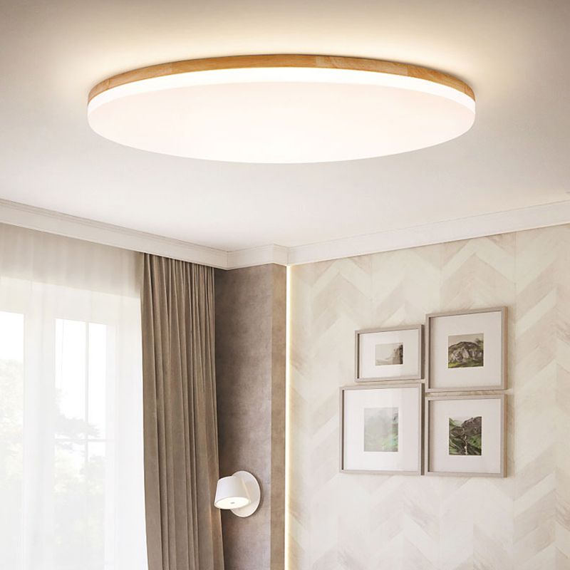 Evenor Plafonnier LED Grande Rond Moderne Bois-Cielum