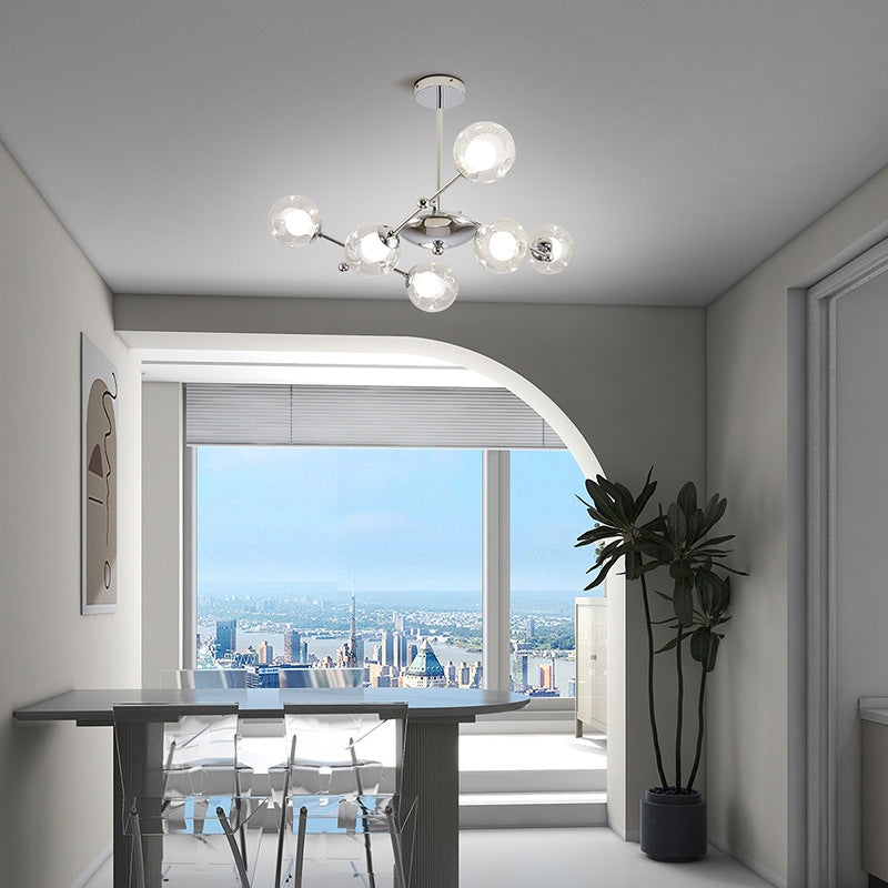 Valentina Moderne LED Lustre Chromé Verre Salon/Chambre À Coucher
