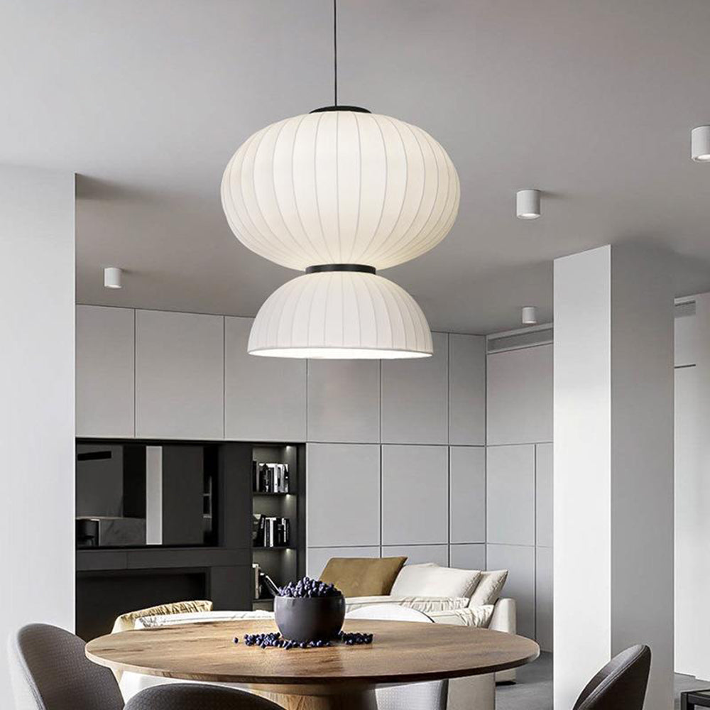Ritta Suspension Vintage, Métal/Soie, Noir/Blanc, Chambre à Coucher