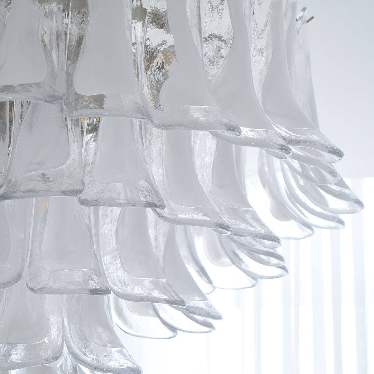 Felenna Plafonnier Transparent Verre Vague Superposé Élégant