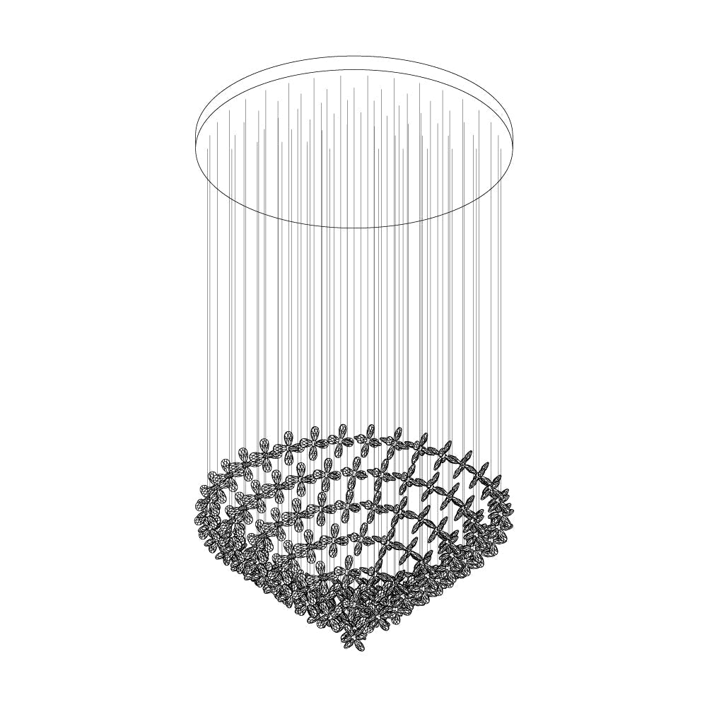 Veyrien Lustre Cristal Papillon Bouquet Floral