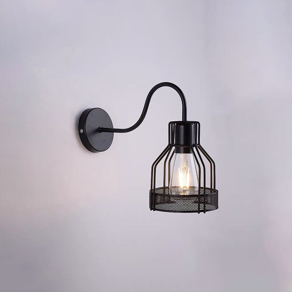 Silva Applique Murale Landerne Vintage, 3 Style, Métal/Verre, Noir, Cour