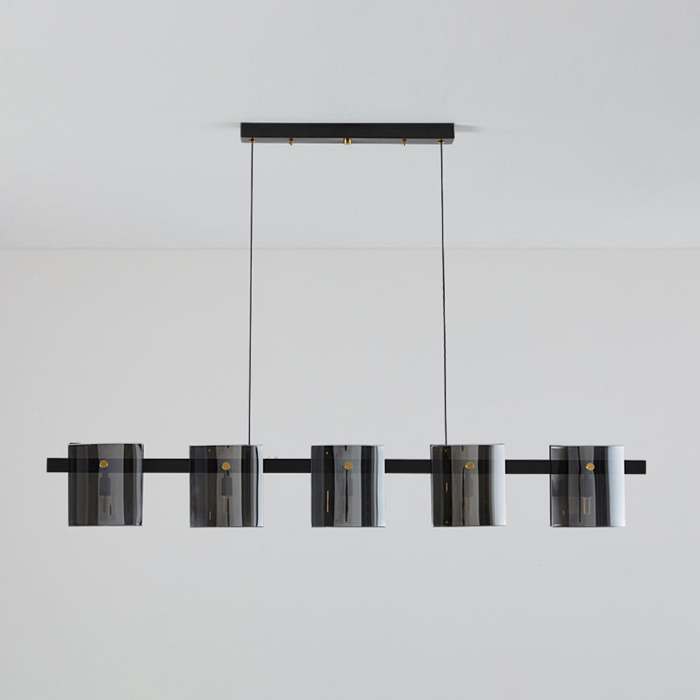 Arisha Suspension Cylindre Nordique, Cuivre/Verre, Noir/Or, Bar/Cuisine