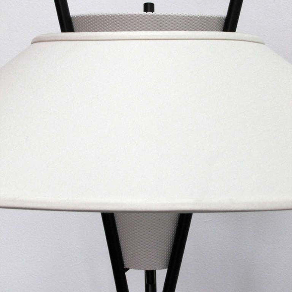Arisha Lampadaire Trépied Simple, Métal/Tissu, Blanc, Chambre/Salon