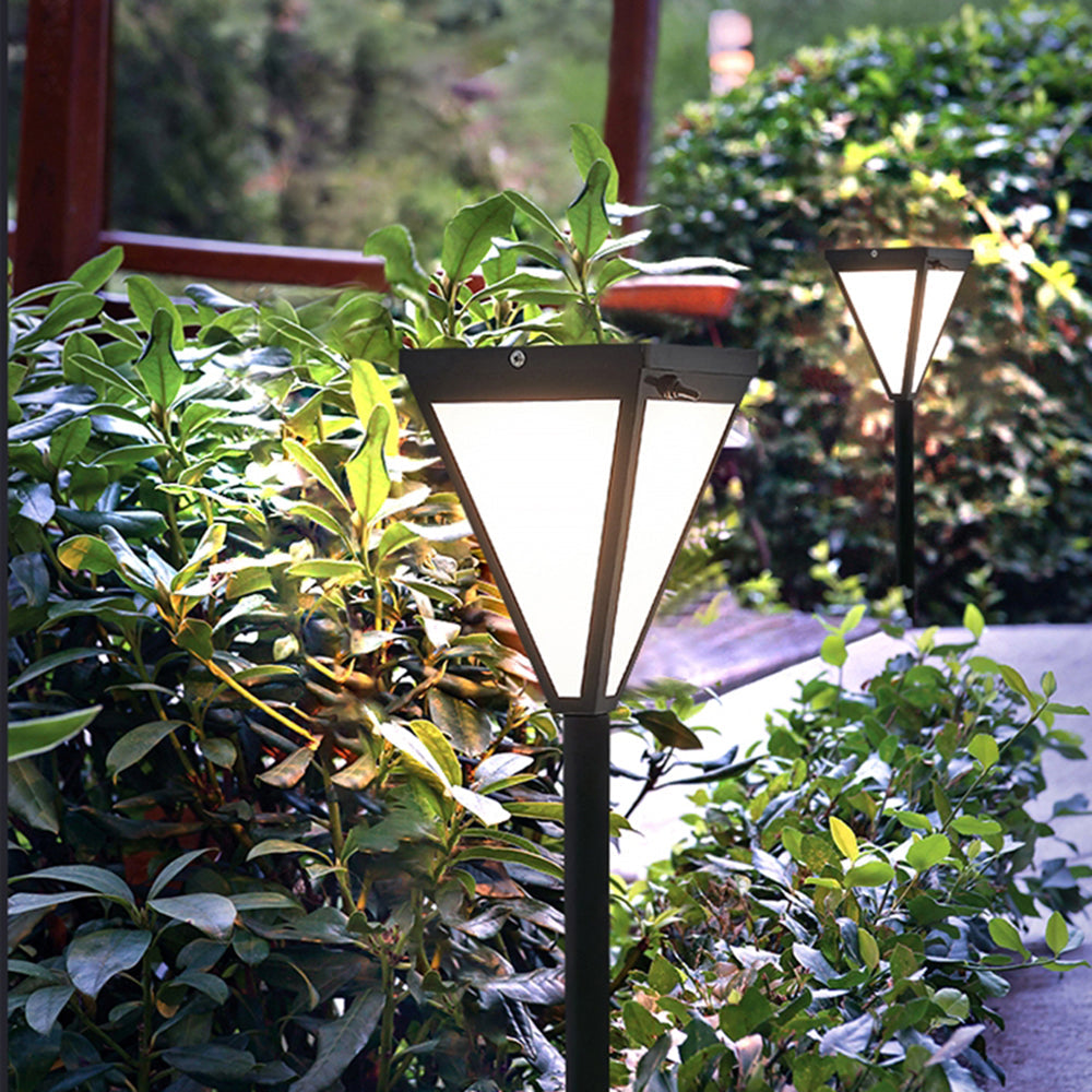 Ray Moderne LED Lampadaire Noir Métal/Verre Allée Exterieur