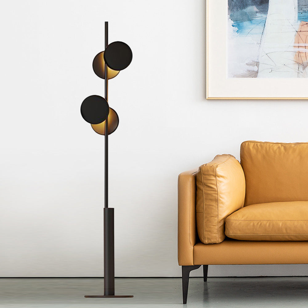 Mira Design Lampadaire Rond Nordique Métal Noir Bureau/Chambre à Coucher