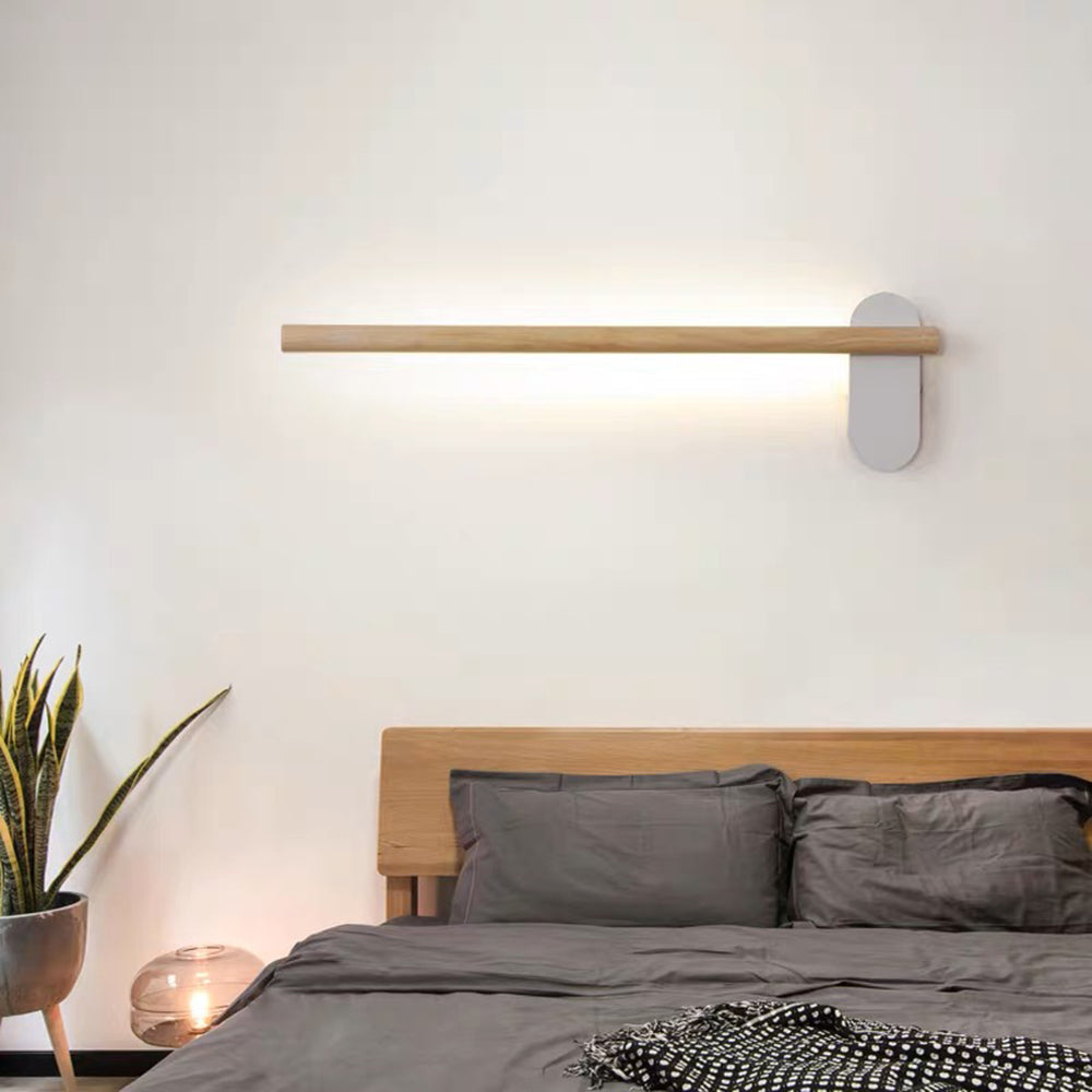 Muto Applique Miroir Linéaire Naturelle, Bois, Chambre à Coucher