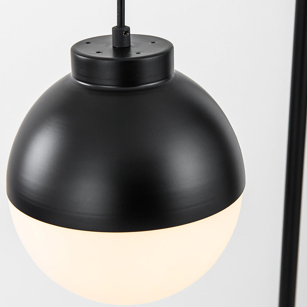 Valentina Design Lampadaire Rond Nordique Métal/Verre Noir Bureau/Chambre