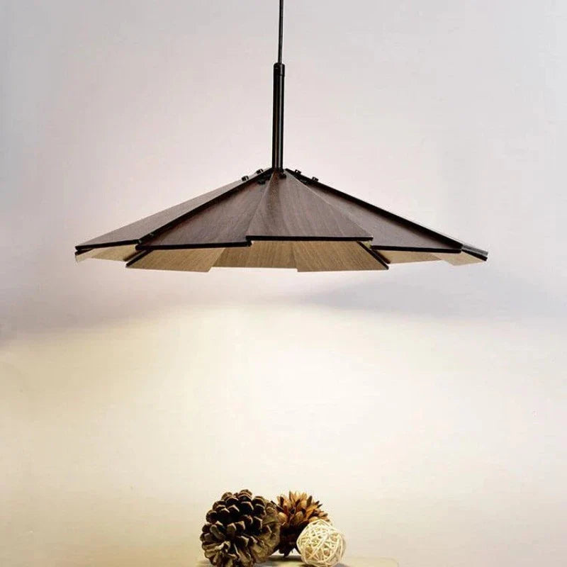 Ritta Vintage LED Suspension Noyer Bois Chambre À Coucher/Bar