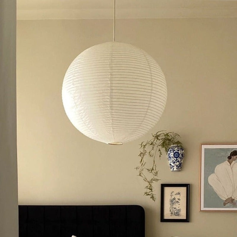Ritta Japonais Sphérique Papier Métal Suspension Salon