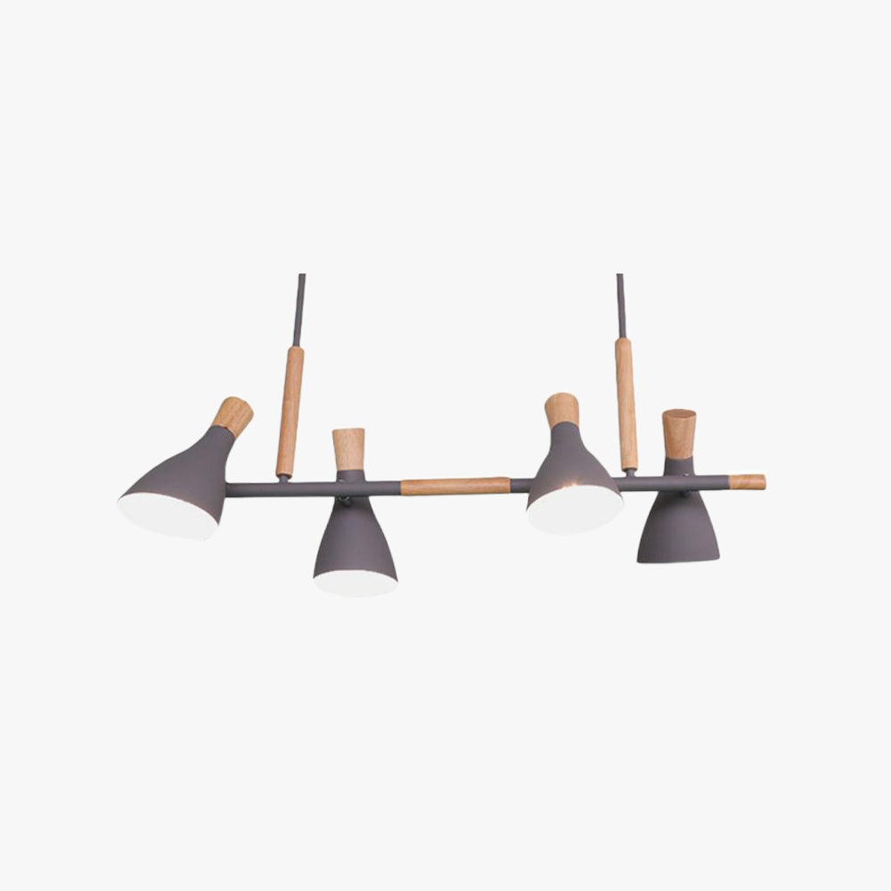 Valentina Luminaires Suspensions 4 Lampes Nordique Bois/Métal Blanc/Vert/Gris Cuisine/Salon