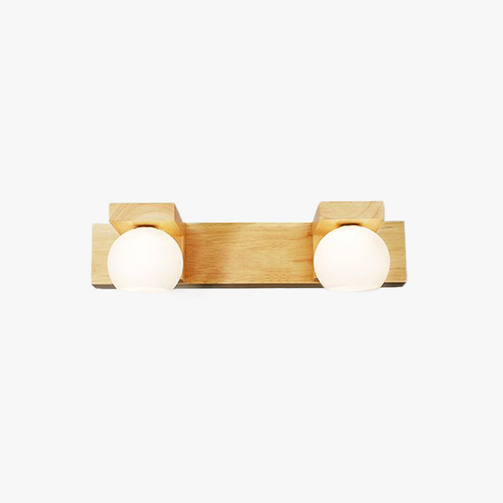 Muto Applique Murale Linéaire Moderen, Bois/Verre, Bûche, Salle de Bain