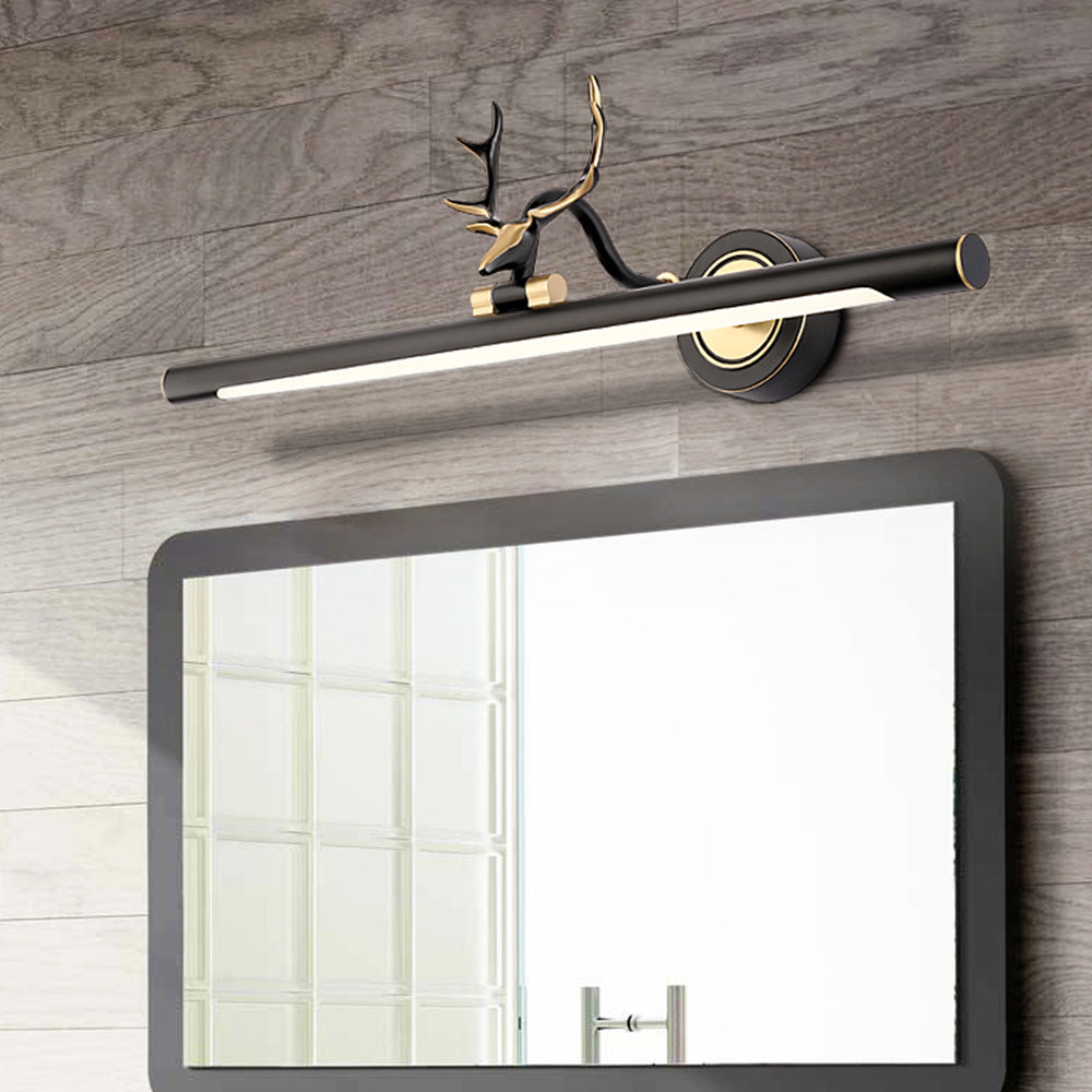 Arisha Design Italien LED Applique Murale Cerf Métal et Acrylique Noir Chambre/Salle de Bain