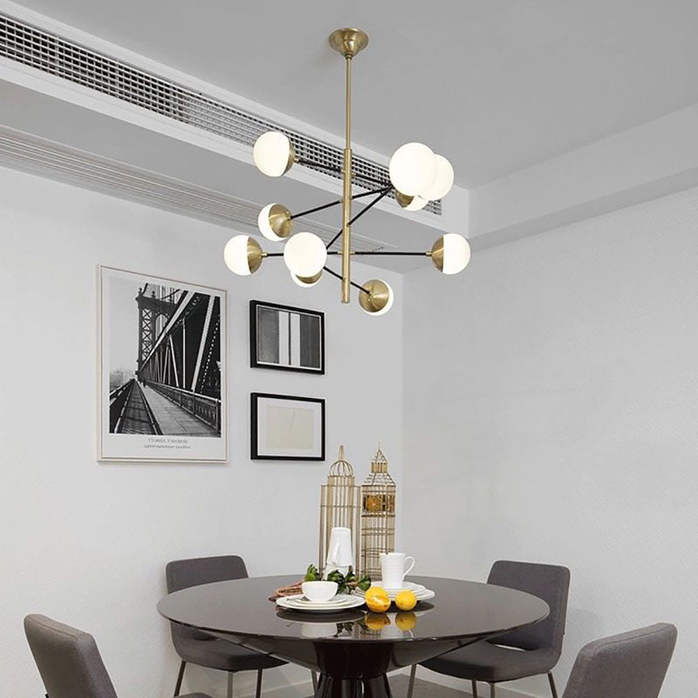 Valentina Globe LED Suspension Or Métal Verre Salon Chambre à Coucher
