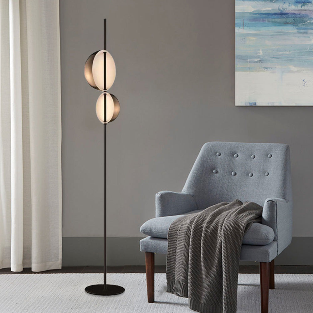 Mira Design Lampadaire Rond Moderne Métal Noir/Or Bureau/Chambre