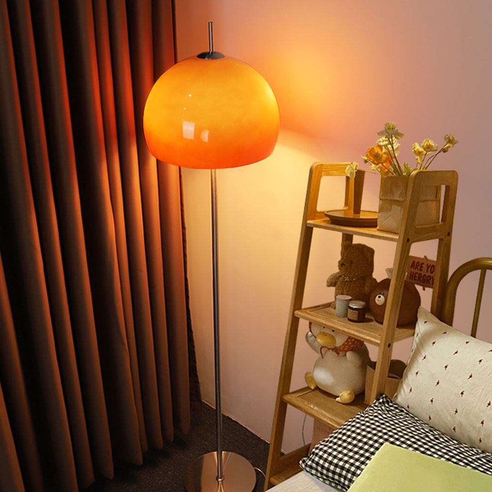 Mira Lampadaire Champignon Moderne, Métal/Verre, Jaune, Salon
