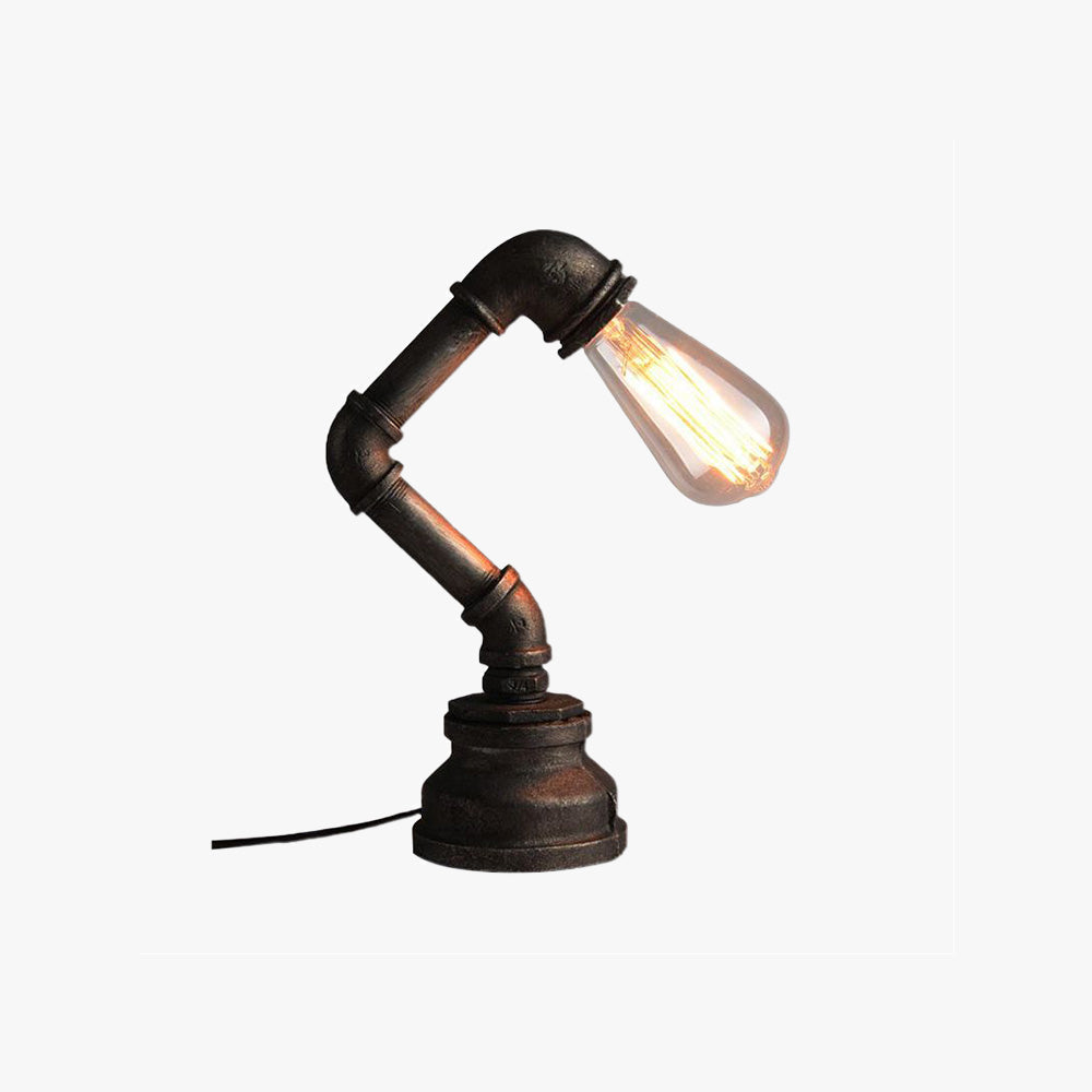 Silva Lampe de Table Sans Fil LED Cylindre Vintage Métal Noir Salon/Chambre à coucher