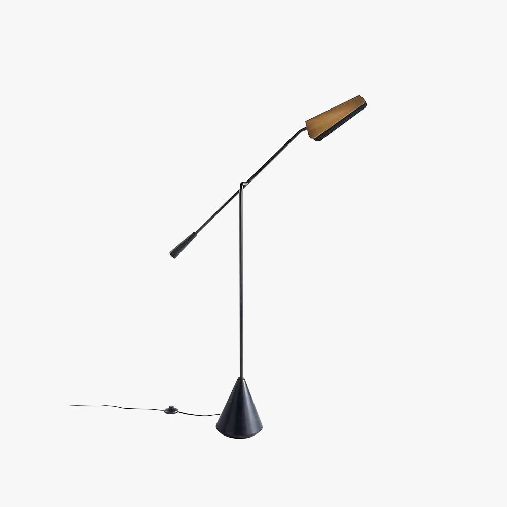 Mira Lampadaire Triangulaire Moderne, Marbre/Métal, Brun, Salon