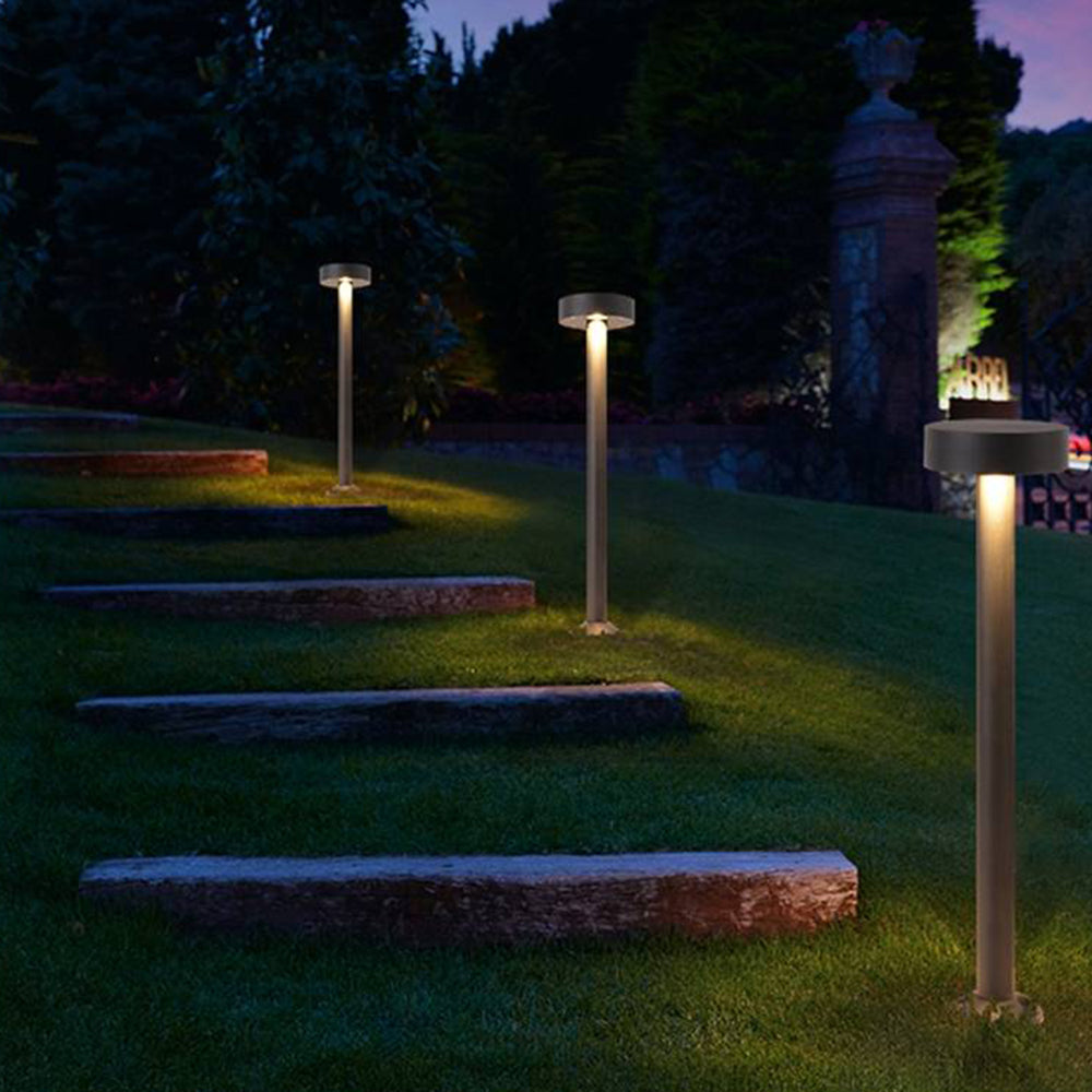 Ray Rond Moderne LED Lampadaire Extérieure Noir Métal/Verre Allée