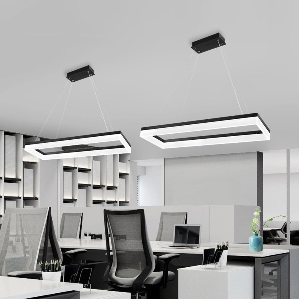 Arisha Luminaires Suspensions Carrée Simple Moderne Acrylique Noir/Blanc Salon/Chambre à Coucher/Salle à Manger