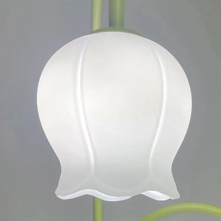 Arisha Lampadaire Fleur/Multi Art Deco, Métal/Verre, Blanc, Salon