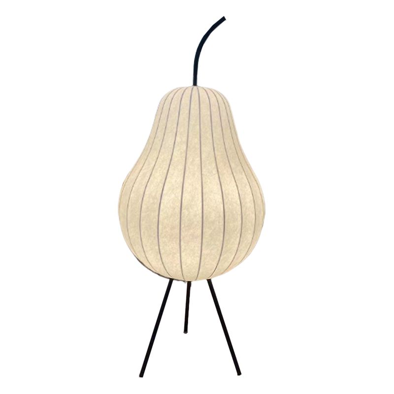 Ritta Lampadaire Poire Art Deco, Métal/Tissu, Beige, Salon