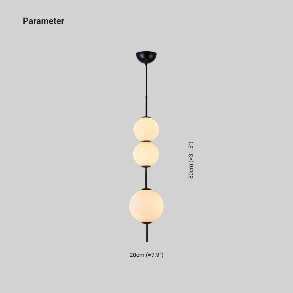 Valentina Luminaires Suspensions Bulle Moderne Simple Métal/Verre Noir Salon/Chambre à Coucher