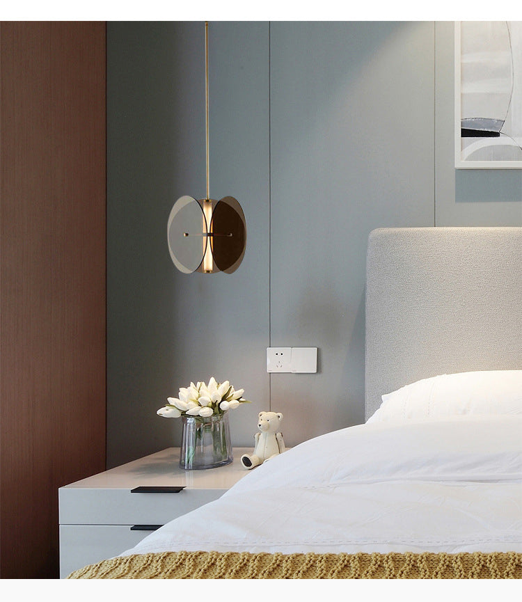 Valentina Suspension Rond LED Simplicité Noir Métal/Verre Chambre à Coucher