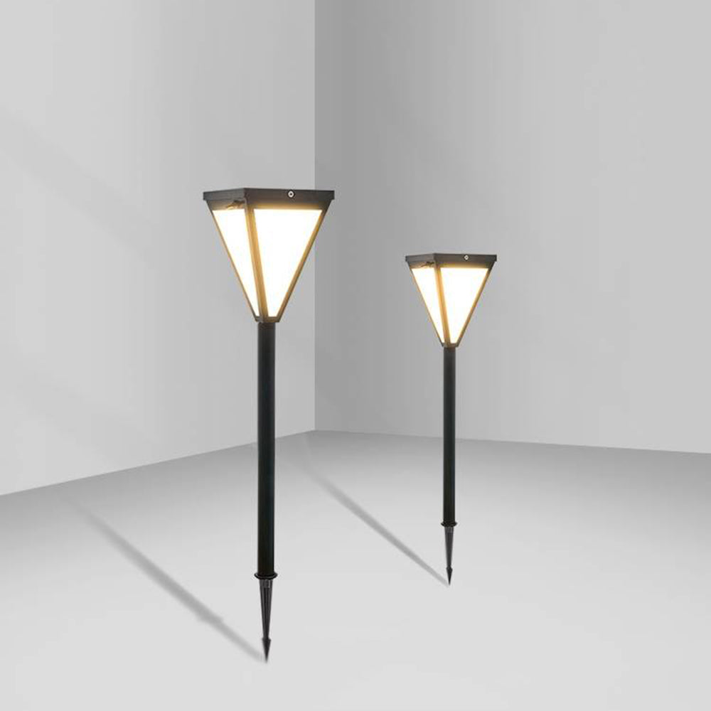 Ray Moderne LED Lampadaire Noir Métal/Verre Allée Exterieur