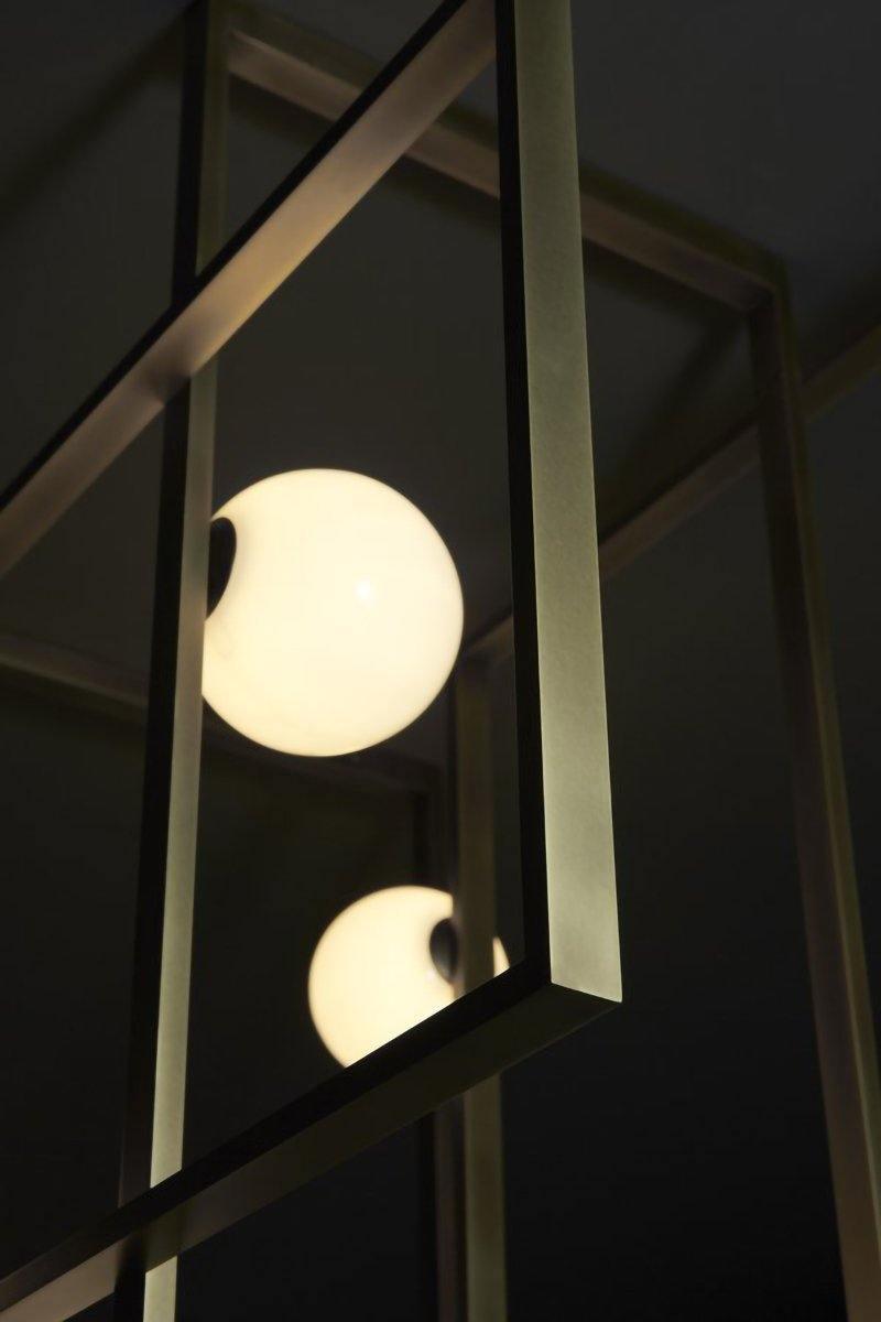 Dovora Lustre Mondrian en Verre et Laiton Moderne