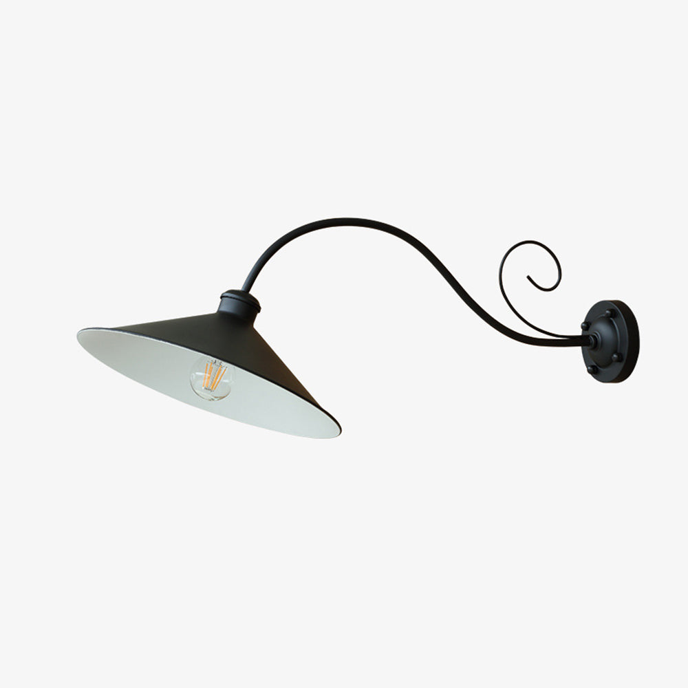 Silva Applique Murale Extérieure Cône Moderne, Métal, Noir/Argent Ancien, Extérieur