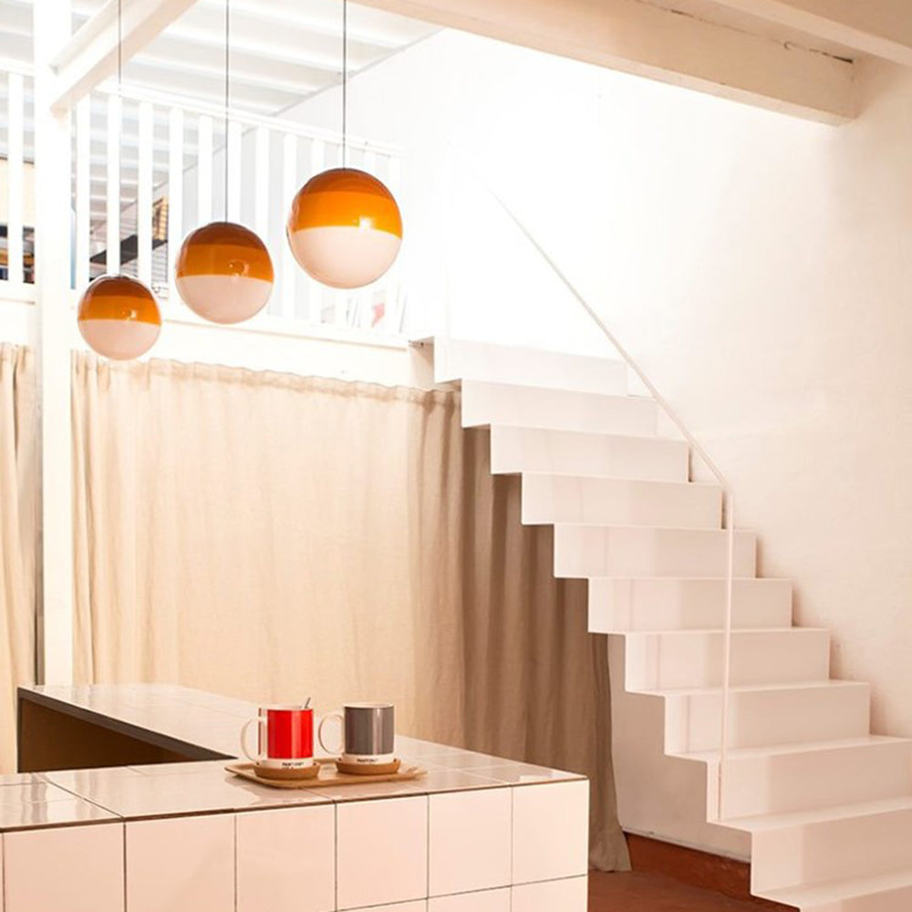 Vioxa Suspension Bulle Moderne Verre. Noir/Gris/Bleu/Rose. Salon-Cielum