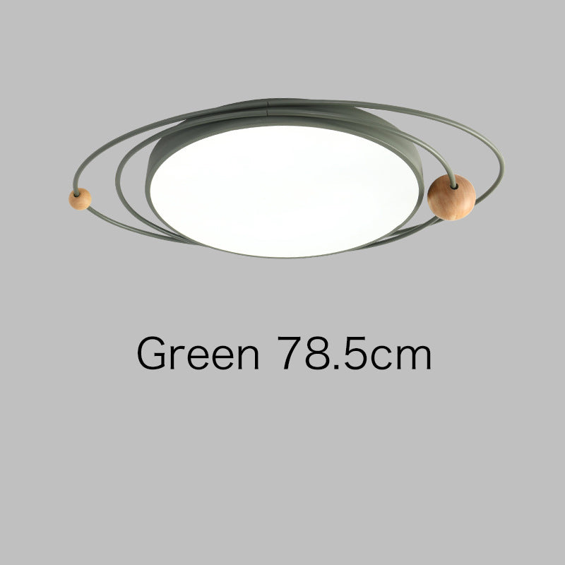 Arisha Plafonnier Rond Moderne, Metal/Bois, Blanc/Noir/Gris/Vert/Bleu, Salon