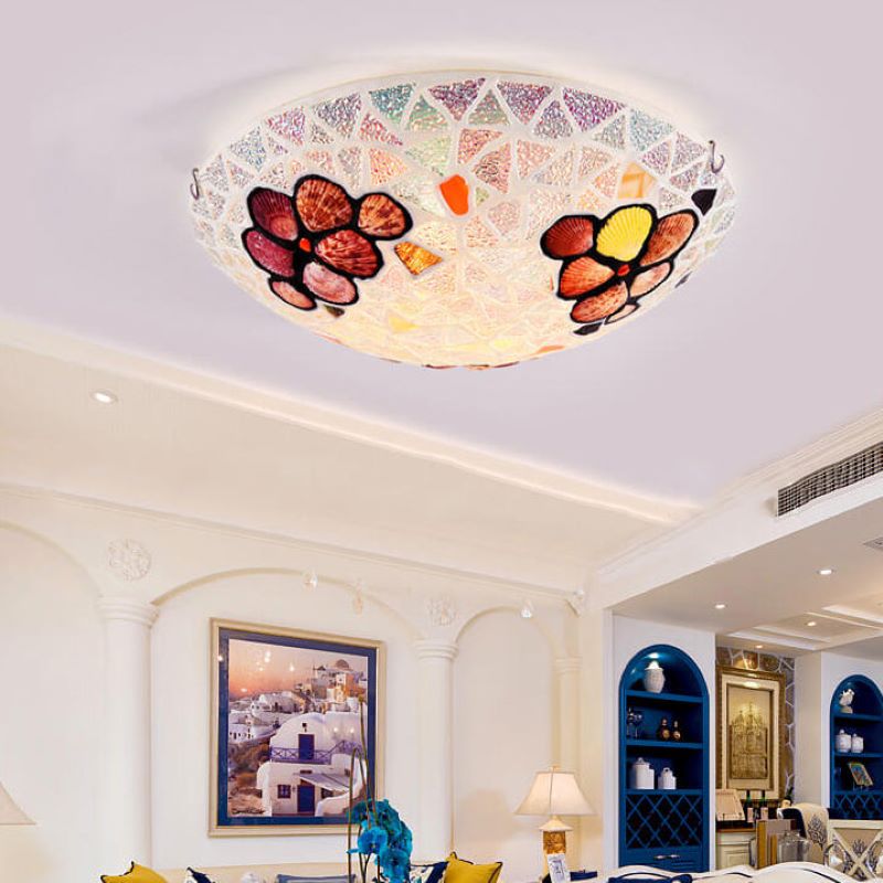 Tiffany Moderne LED Plafonnier Verre/Métal Salon/Chambre À Coucher