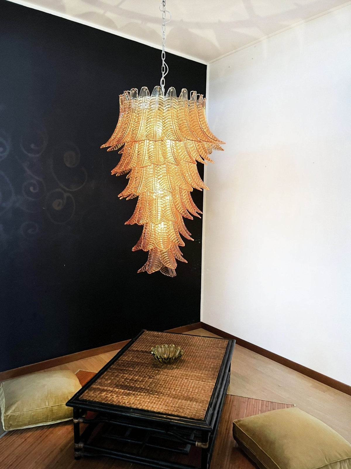 Vivara Lustre Ambre Verre Feuille Superposé Déclaration Artistique