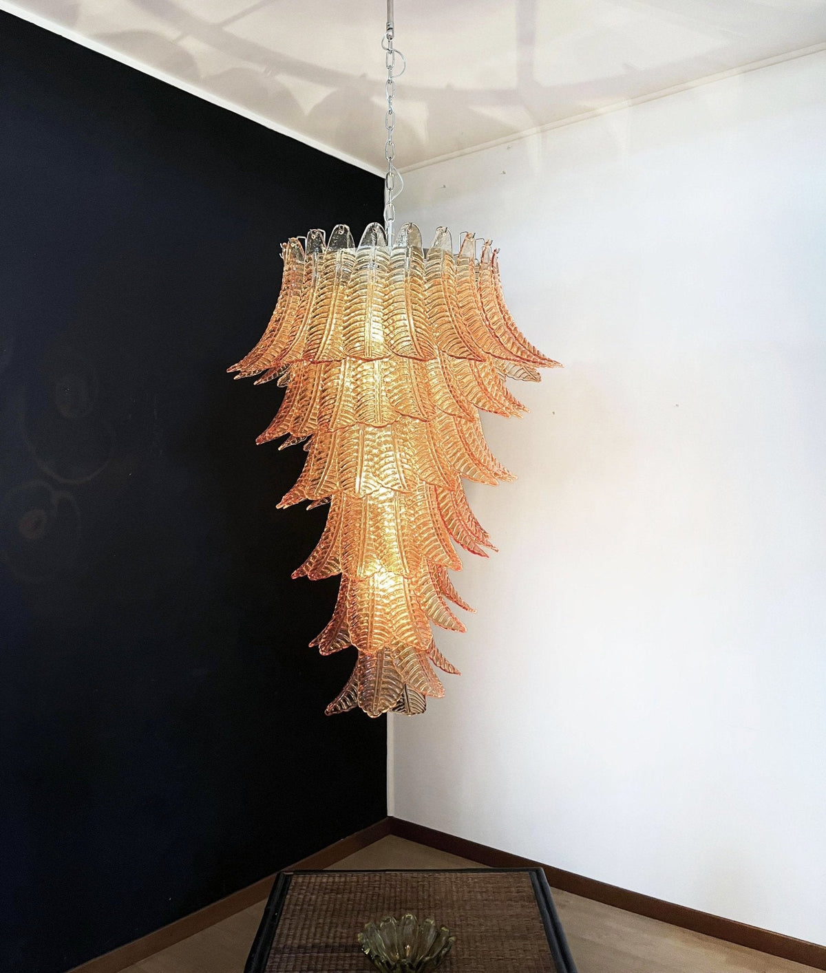 Vivara Lustre Ambre Verre Feuille Superposé Déclaration Artistique