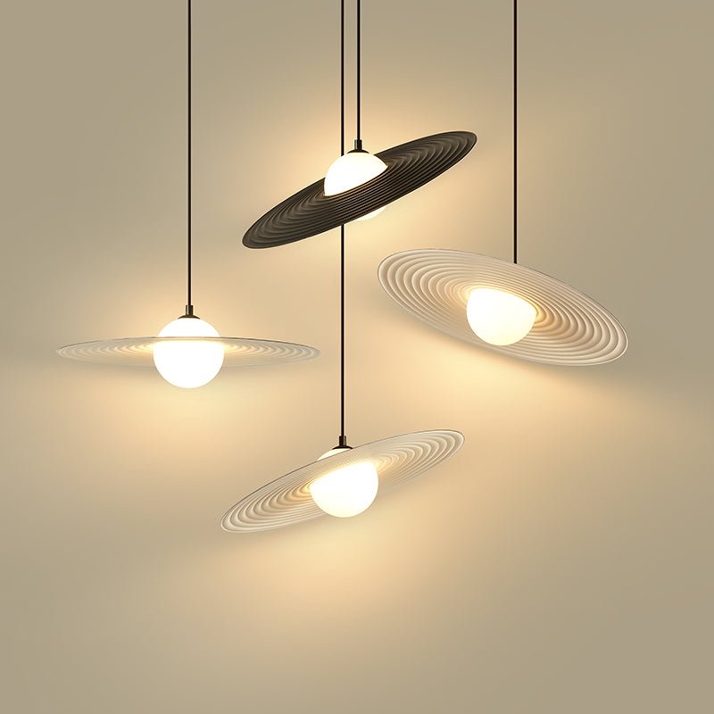 Olvio Suspension en Plaque LED PE Blanche et Noire