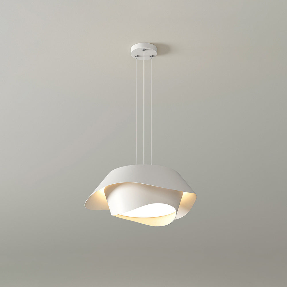 Arisha Suspension Ronde Contemporaine, Métal, Blanc, Chambre à Coucher/Salle à Manger