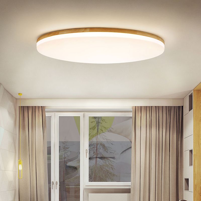 Evenor Plafonnier LED Grande Rond Moderne Bois-Cielum