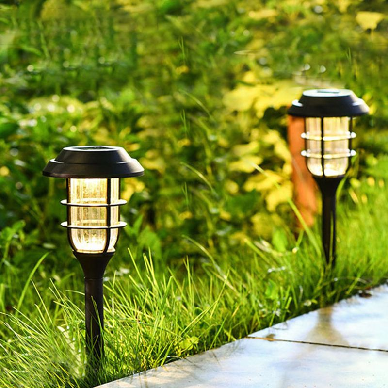 Ray Borne Extérieure Cylindre Moderne, Métal/Acrylique, Noir, Jardin