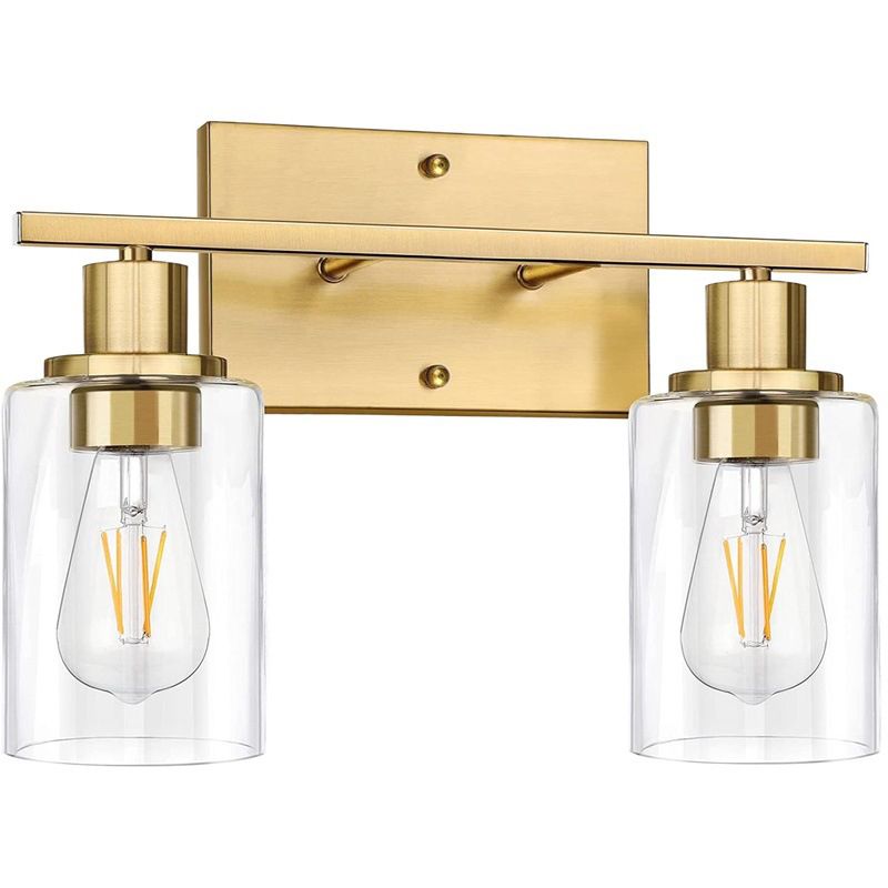 Silva Applique Murale Miroir Cylindrique Moderne, Verre/Métal, Noir/Or/Nickel, Chambre