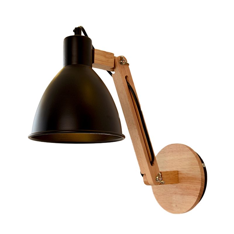 Epoch Applique Murale Orientable Vintage, Métal/Bois, Blanc/Noir